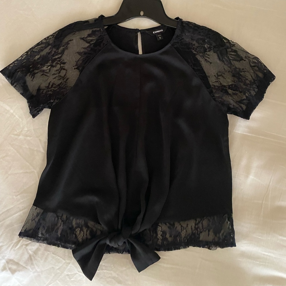 Express satin and lace top